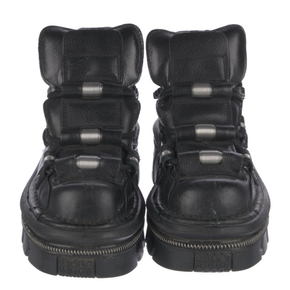 New Rock Leather Wedge Sneakers Size 6 - Picture 3 of 5